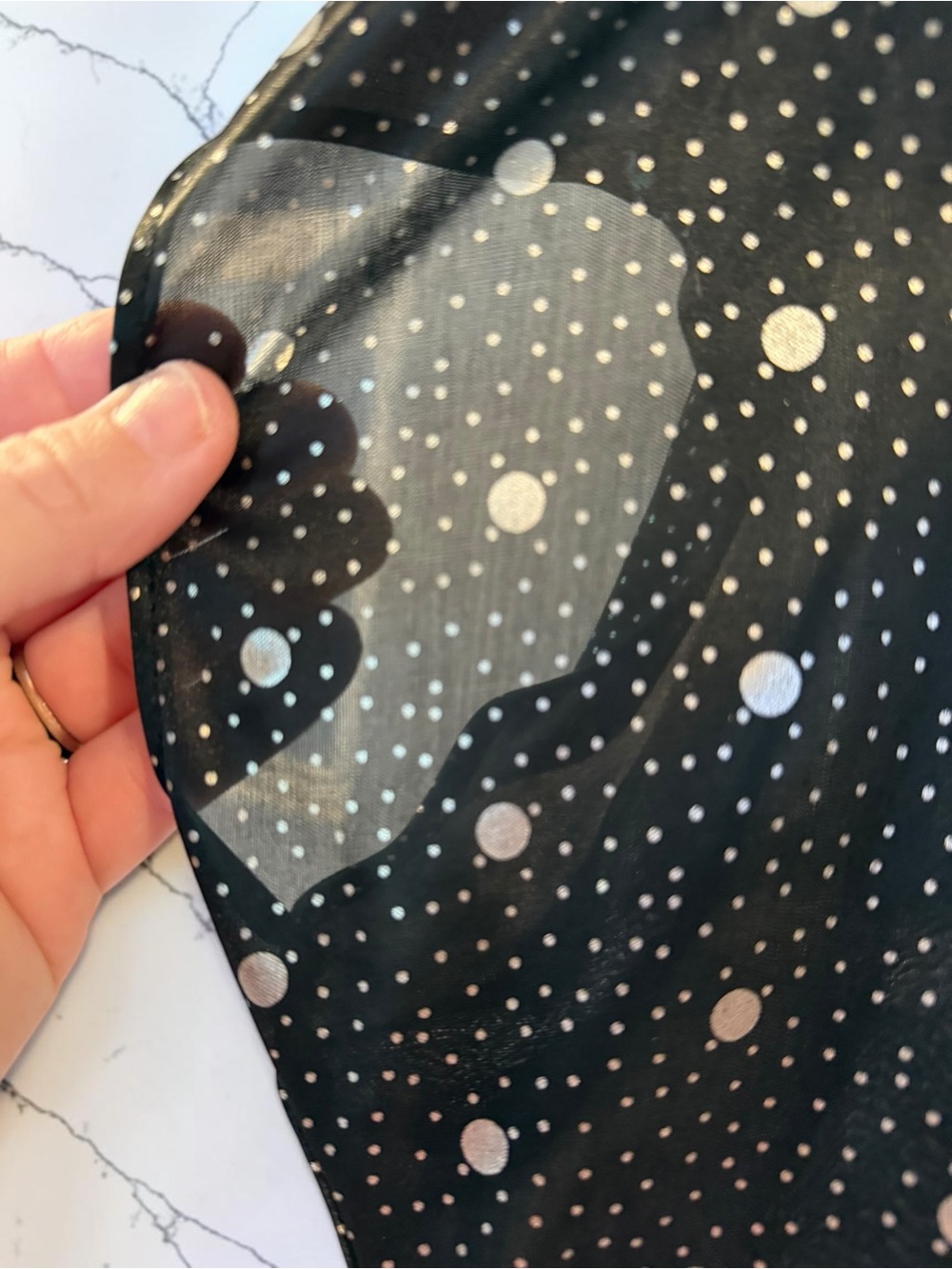 Women's Black Polka Dot Short Sleeve Blouse Bentley - Picture 5 of 10